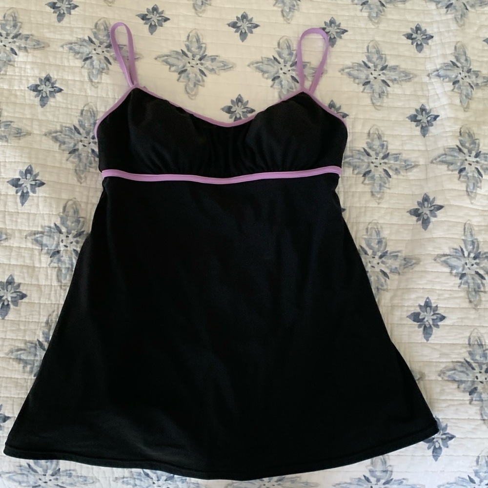 Swim dress. Black and purple. Size 6/8.